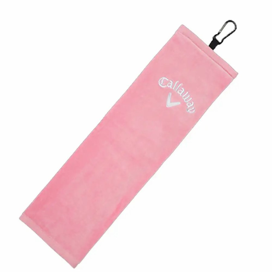 Accessories * | Callaway Tri Fold Pink Golf Towel