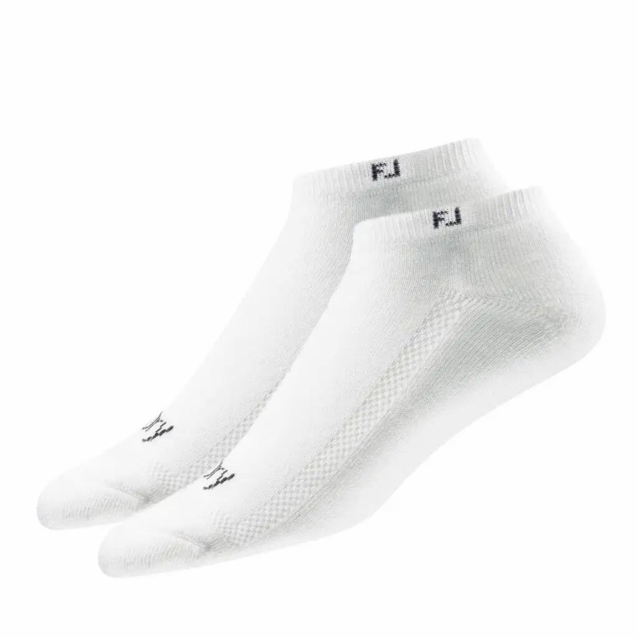 Clothes * | Footjoy Prodry White Womens Low Cut 2 Pack Golf Socks