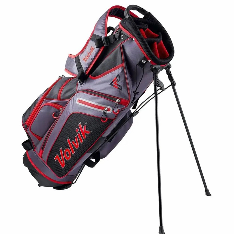 Bags * | Volvik 6-Way Red Golf Stand Bag