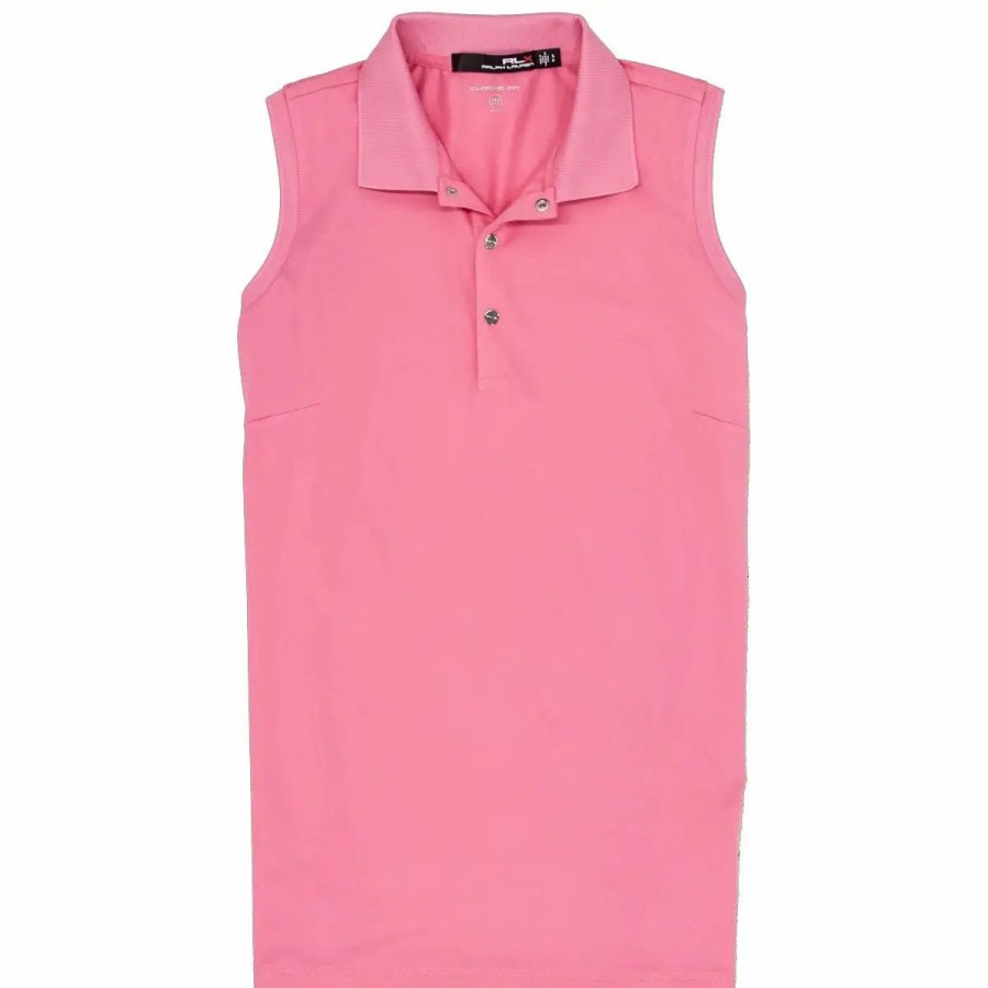 Clothes * | Polo Ralph Lauren Rlx Ralph Lauren Tournament Womens Sleeveless Golf Polo Lauren Pink