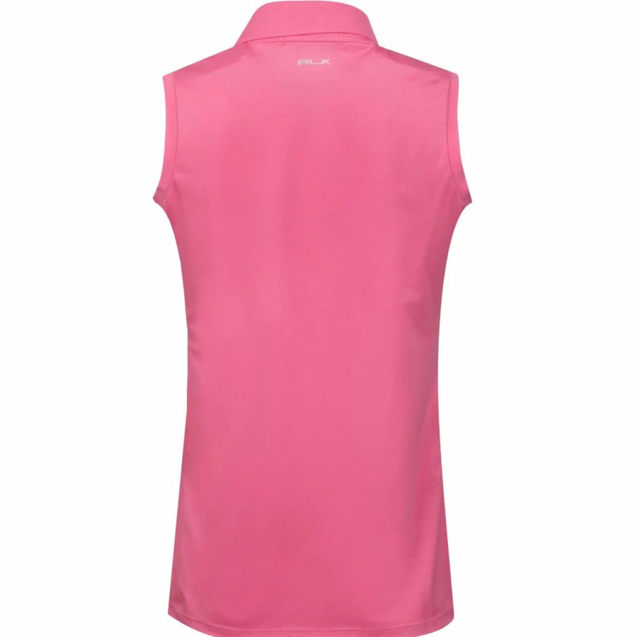 Clothes * | Polo Ralph Lauren Rlx Ralph Lauren Tournament Womens Sleeveless Golf Polo Lauren Pink