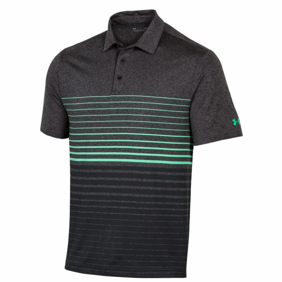 Clothes * | Under Armour Playoff 2.0 Premier Mens Golf Polo 999 Black Hthr