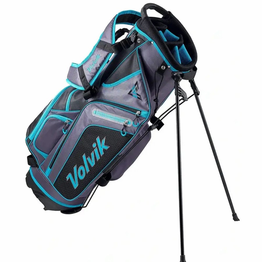 Bags * | Volvik 6-Way Teal Golf Stand Bag