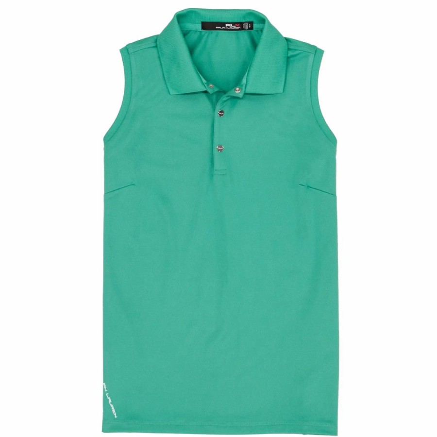 Clothes * | Polo Ralph Lauren Rlx Tournament Womens Sleeveless Golf Polo Key West Green