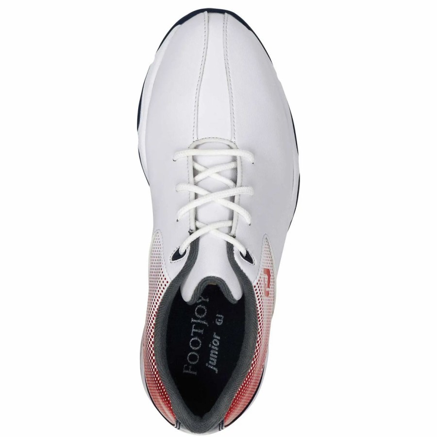 Kids Golf * | Footjoy D.N.A. Helix Boys Golf Shoes Wht/Red/Navy