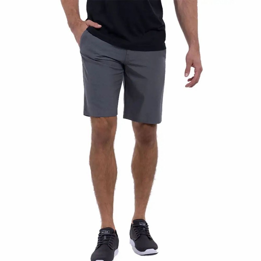 Clothes * | Travismathew Sand Harbor 9In Mens Golf Shorts Hthr Dark Grey