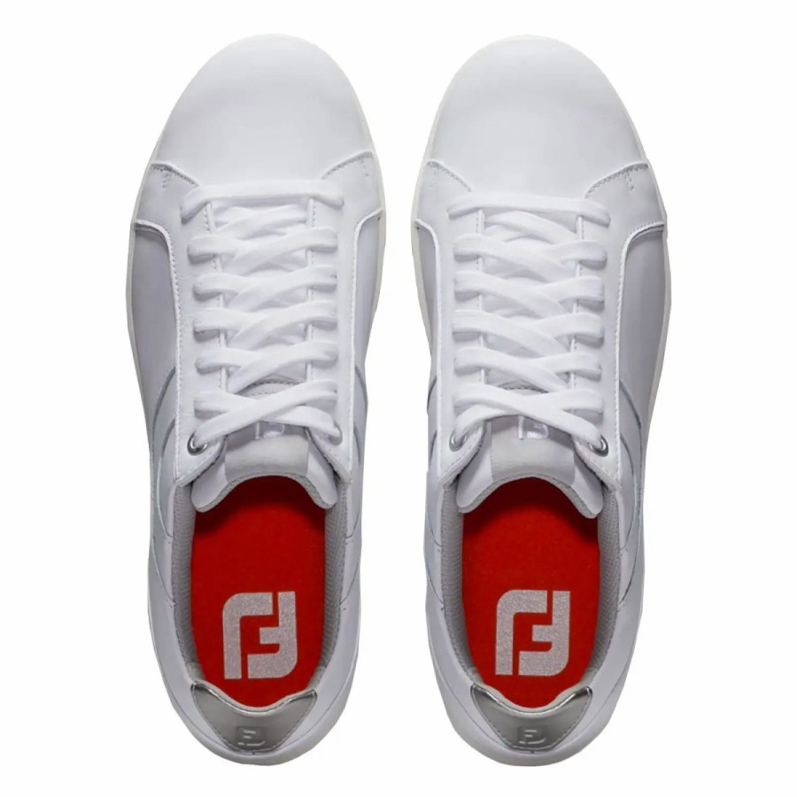 Shoes * | Footjoy Links Spikeless Womens Golf Shoes Wht/Wht/Bone