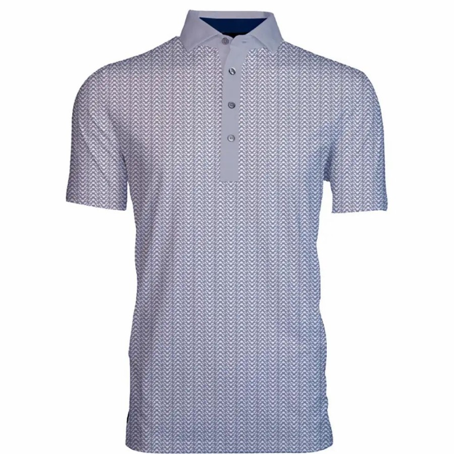 Clothes * | Greyson Antlerbone Mens Golf Polo Catbird 095