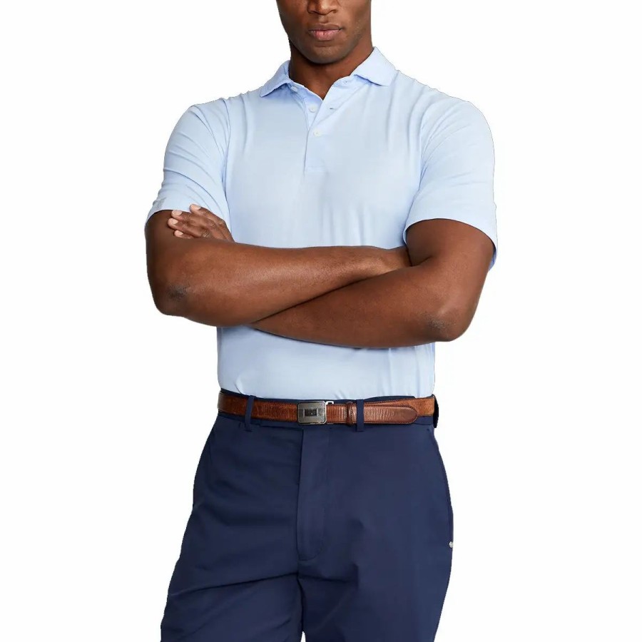 Clothes * | Polo Ralph Lauren Rlx Ralph Lauren Tour Pique Blue Mens Golf Polo Elite Blue