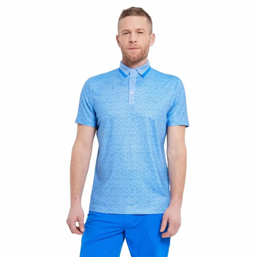 Clothes * | Redvanly Hewes Colbalt Sky Blue Mens Golf Polo Cobalt