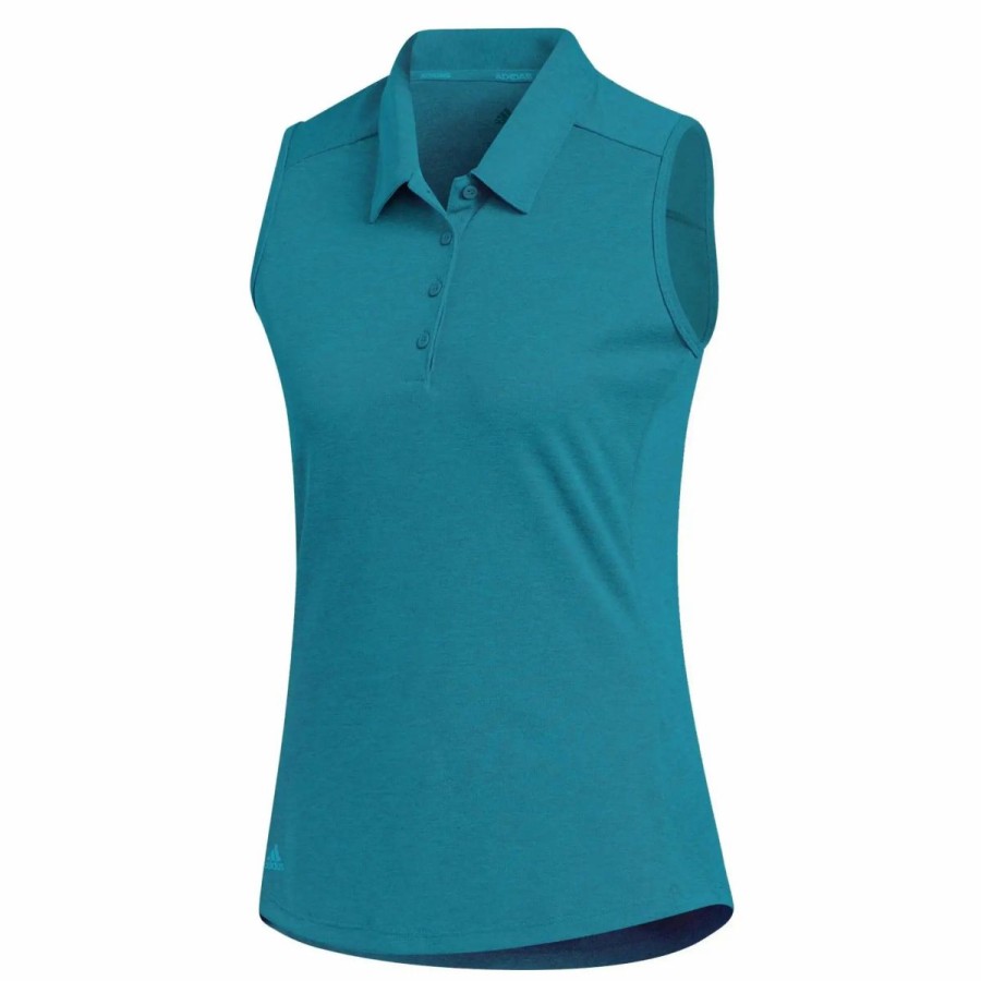 Clothes * | Adidas Golf Adidas Advantage Womens Sleeveless Golf Polo Teal