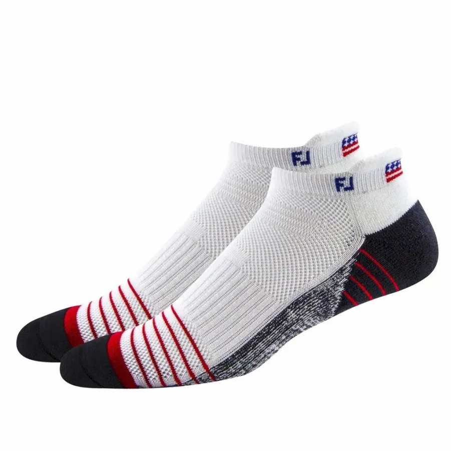 Clothes * | Footjoy Techsof Tour Flag Roll Tab Mens Golf Socks