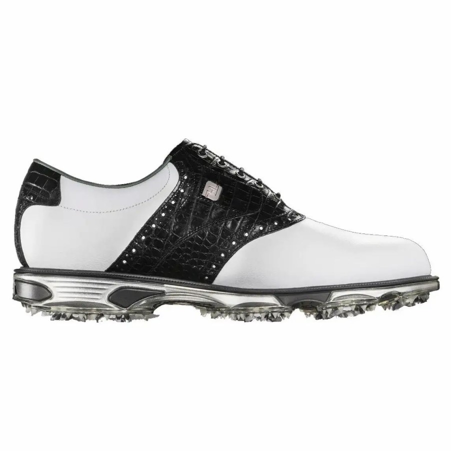 Shoes * | Footjoy Dryjoys Tour White Black Mens Golf Shoes