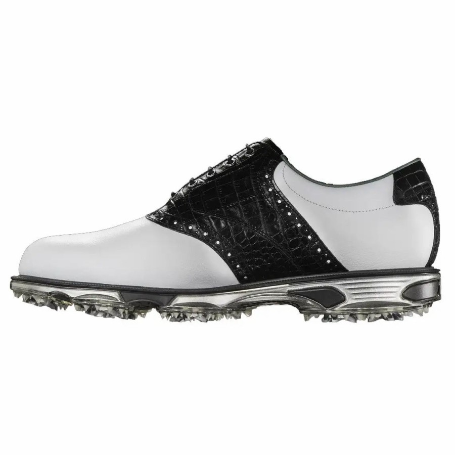 Shoes * | Footjoy Dryjoys Tour White Black Mens Golf Shoes