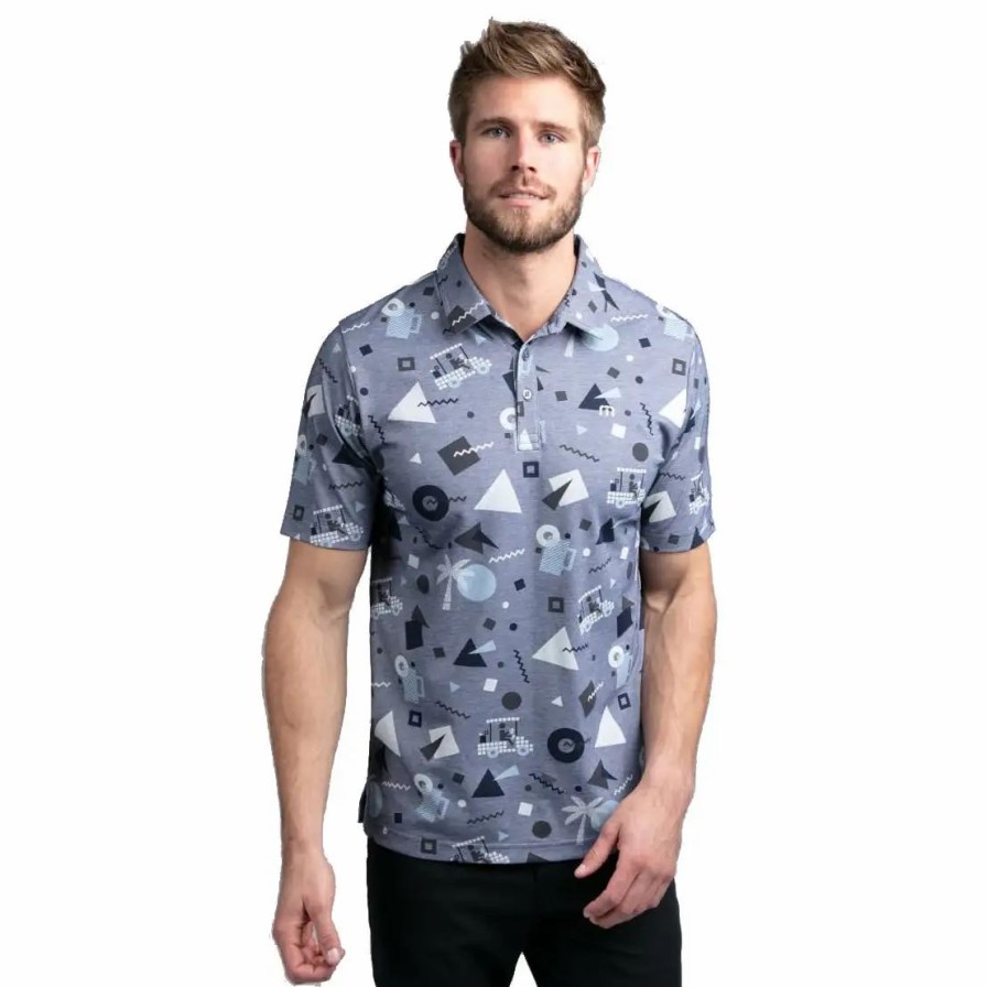 Clothes * | Travismathew Rat Pack Mens Golf Polo Hthr Mood Indig