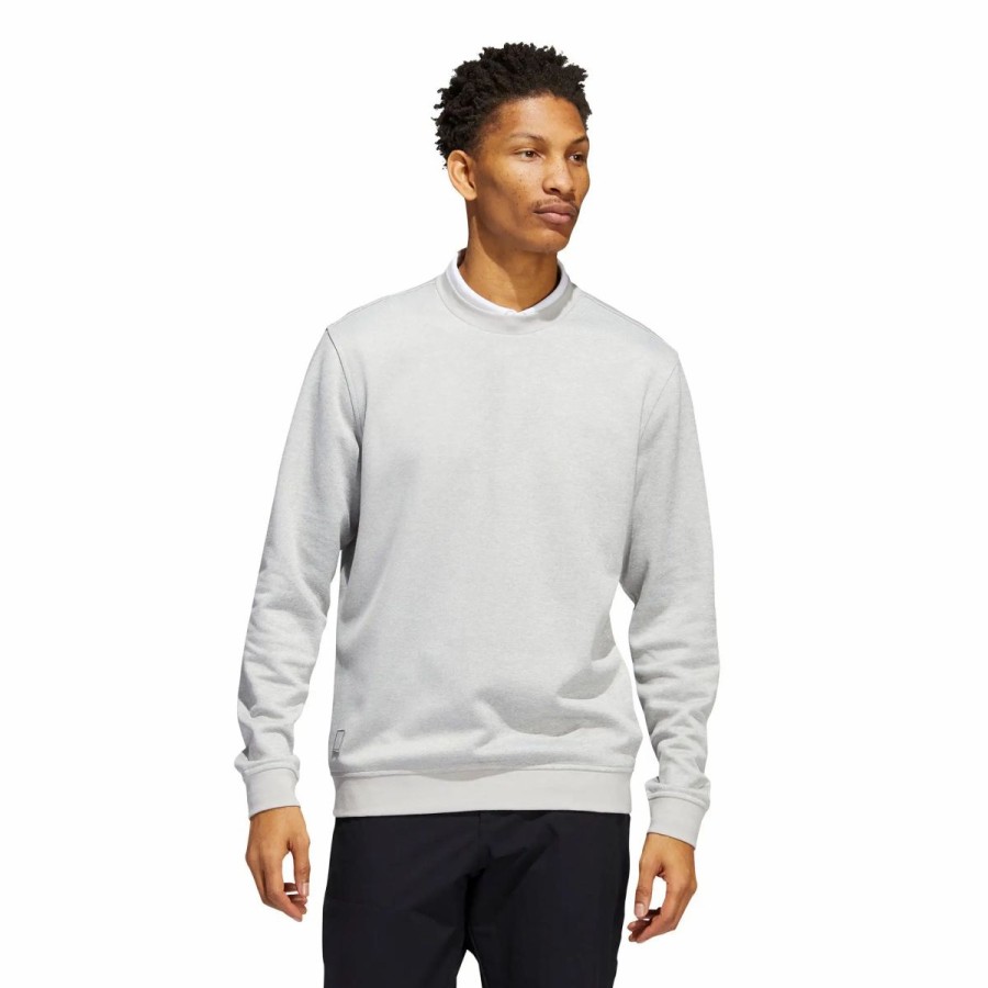 Clothes * | Adidas Golf Adidas Go-To Mens Golf Crewneck Grey Two