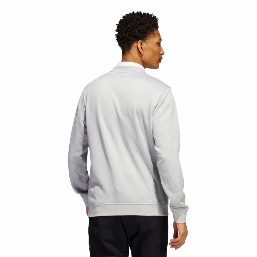 Clothes * | Adidas Golf Adidas Go-To Mens Golf Crewneck Grey Two