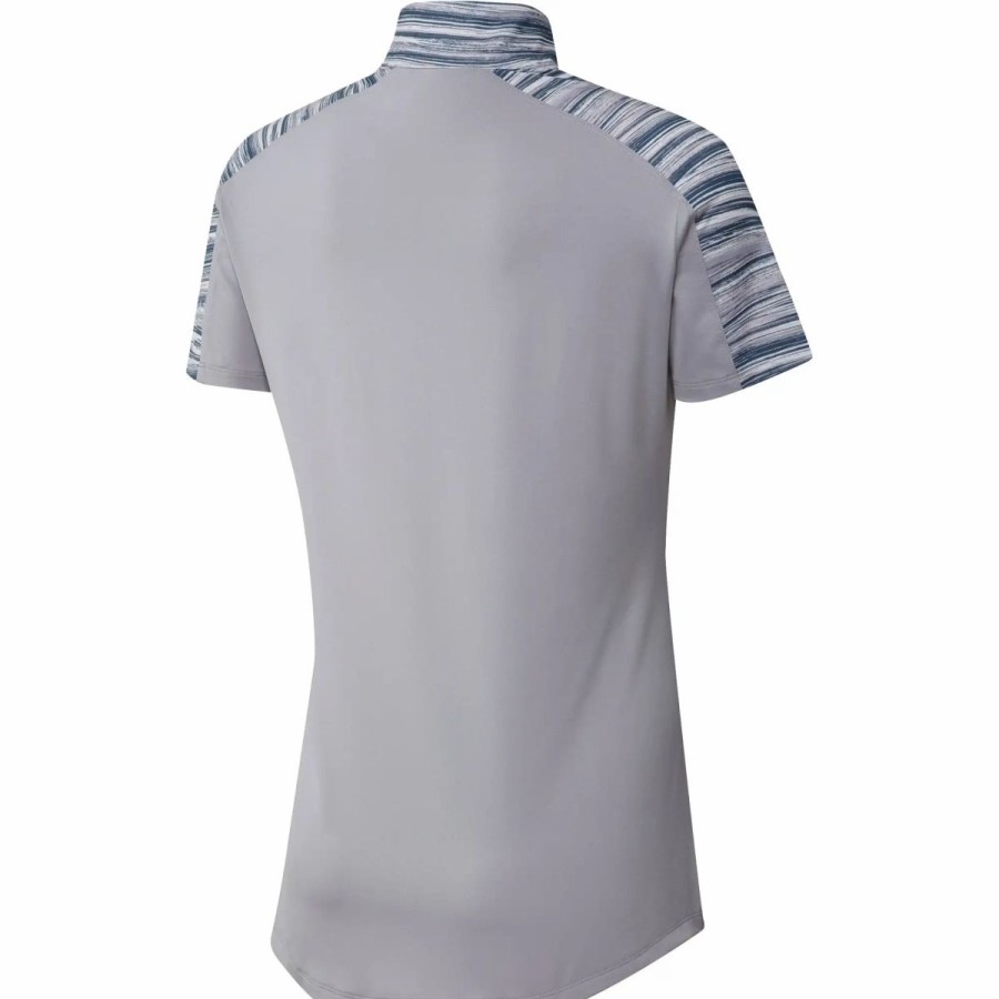 Clothes * | Adidas Golf Adidas Ultimate365 Printed Womens Short Sleeve Golf Polo Glory Grey