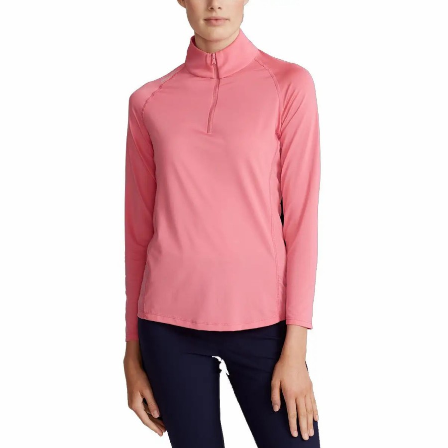 Clothes * | Polo Ralph Lauren Rlx Ralph Lauren Uv Protection Antique Rose Womens Golf 1/4 Zip Antiq Rose 002