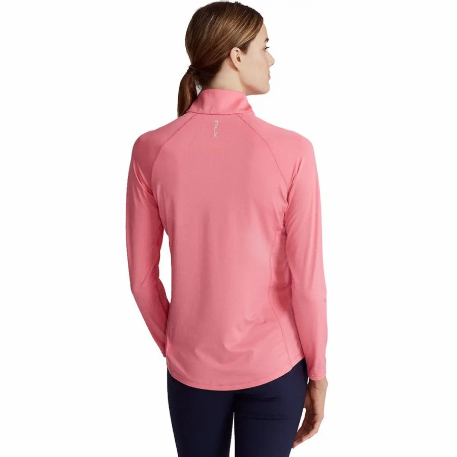 Clothes * | Polo Ralph Lauren Rlx Ralph Lauren Uv Protection Antique Rose Womens Golf 1/4 Zip Antiq Rose 002