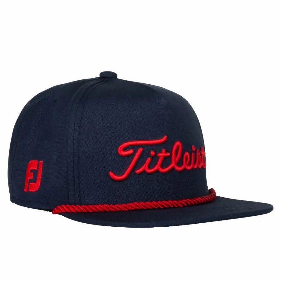 Kids Golf * | Titleist Legacy Tour Rope Flat Bill Junior Golf Hat Navy/Red 46