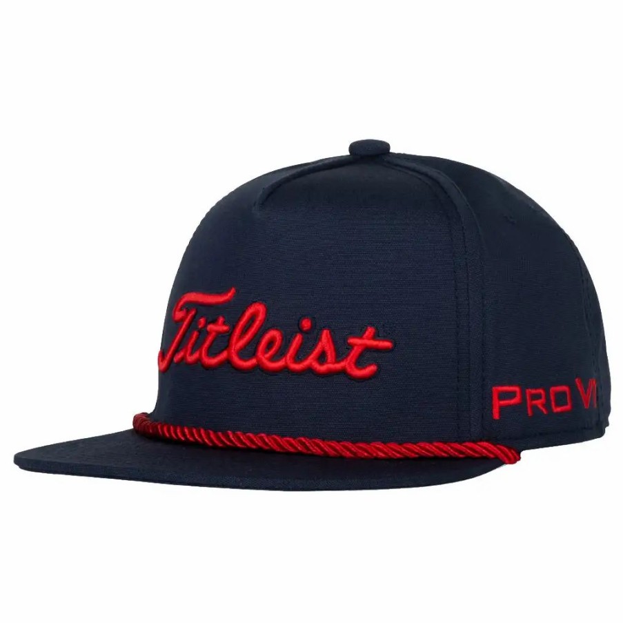 Kids Golf * | Titleist Legacy Tour Rope Flat Bill Junior Golf Hat Navy/Red 46