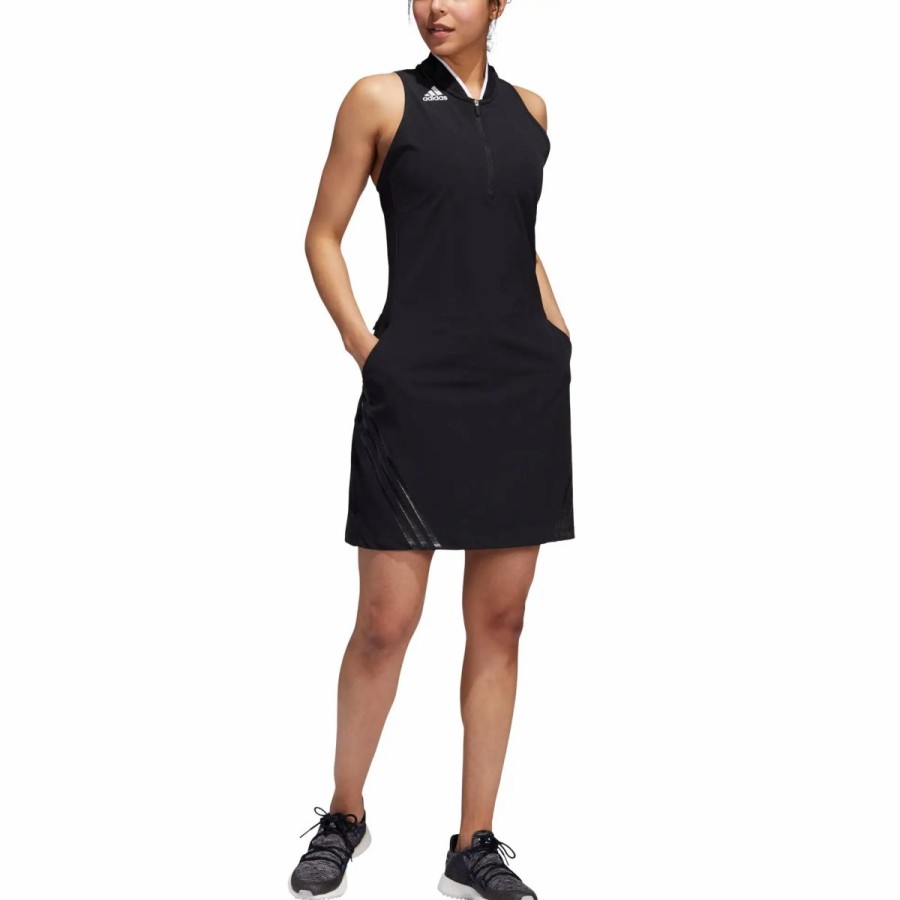 Clothes * | Adidas Golf Adidas 3-Stripes Sports Womens Golf Dress Black