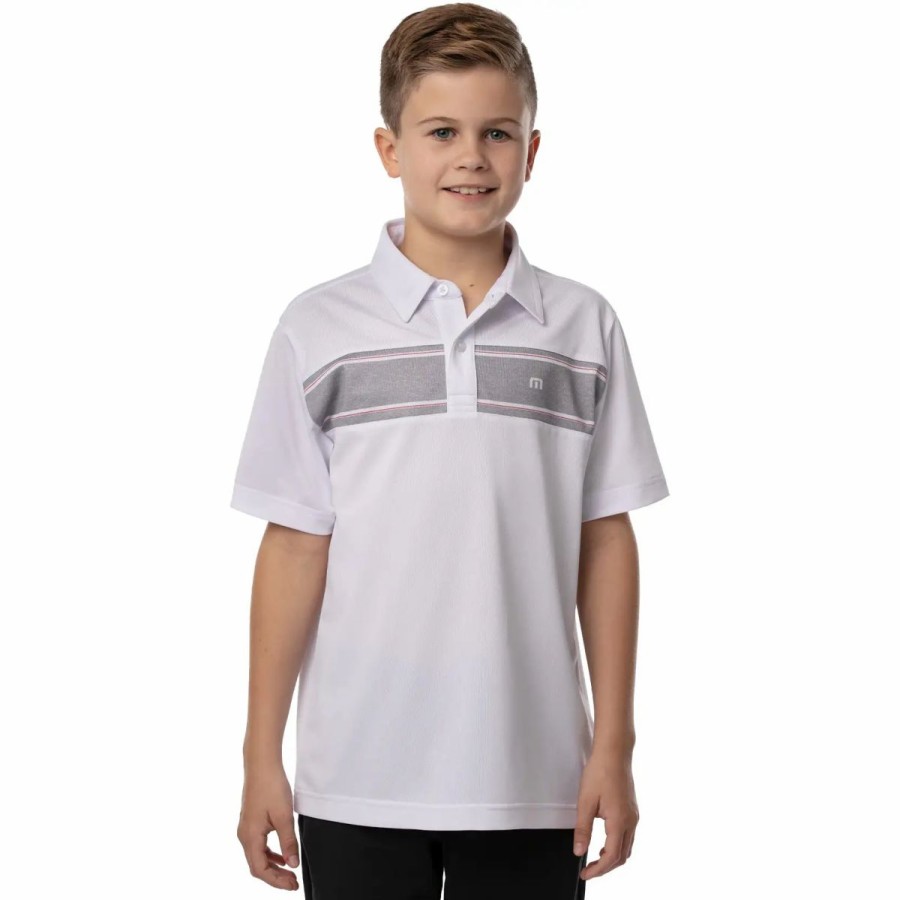 Kids Golf * | Travismathew J Night Life Boys Golf Polo White