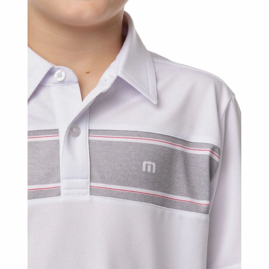 Kids Golf * | Travismathew J Night Life Boys Golf Polo White