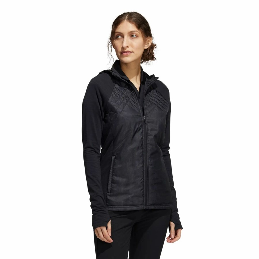 Clothes * | Adidas Golf Adidas Hybrid Quilted Womens Golf Jacket Black