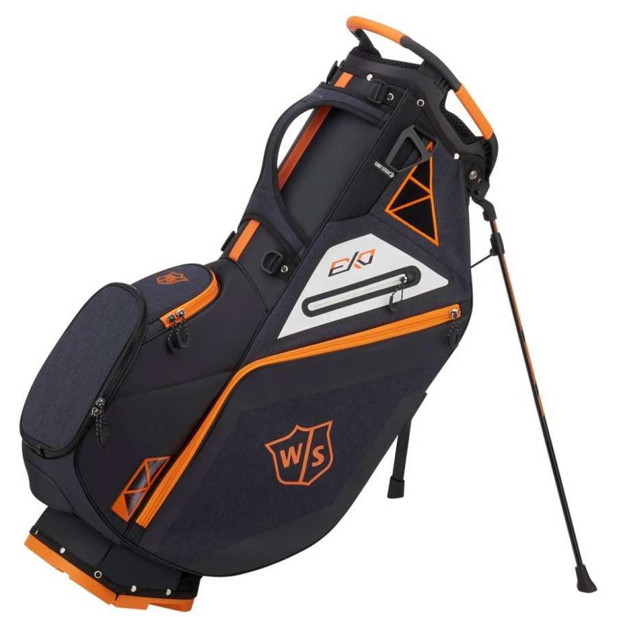 Bags * | Wilson Golf Wilson Exo Black-Orange Golf Carry Bag