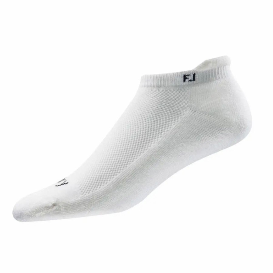 Clothes * | Footjoy Prodry Roll Tab White Womens 2 Pack Golf Socks