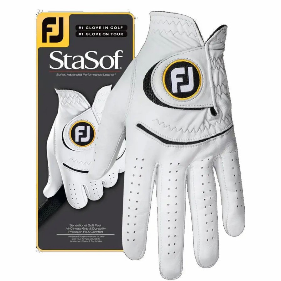 Accessories * | Footjoy Stasof Pearl White Mens Golf Glove