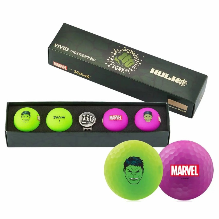 Balls * | Volvik Vivid Marvel The Hulk Golf Balls 4 Pack