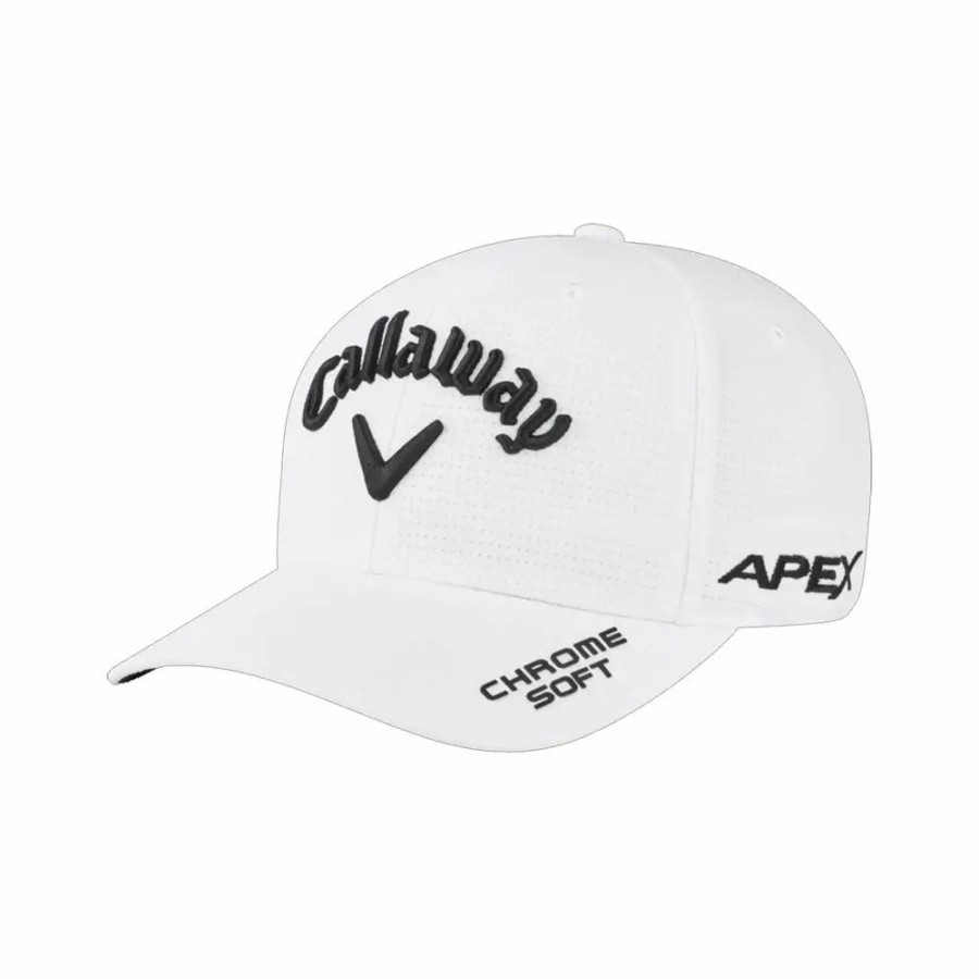 Accessories * | Callaway Tour Authentic Flexfit Mens Hat White