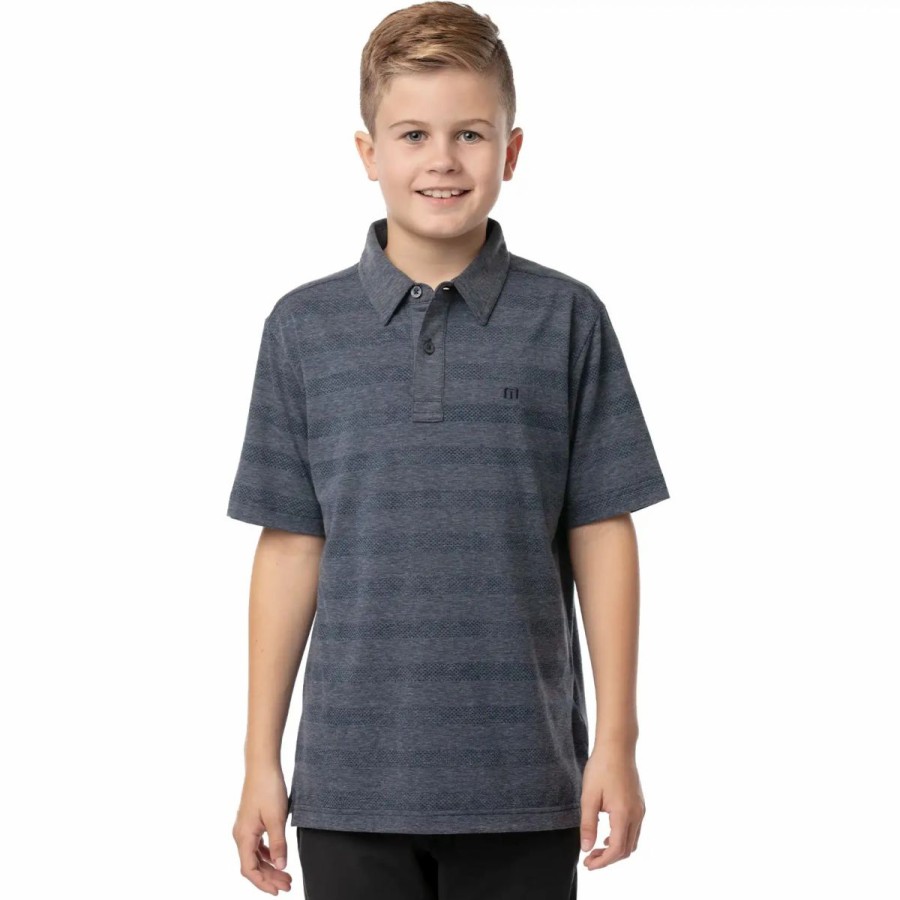 Kids Golf * | Travismathew J Heater Boys Golf Polo Vintage Indigo