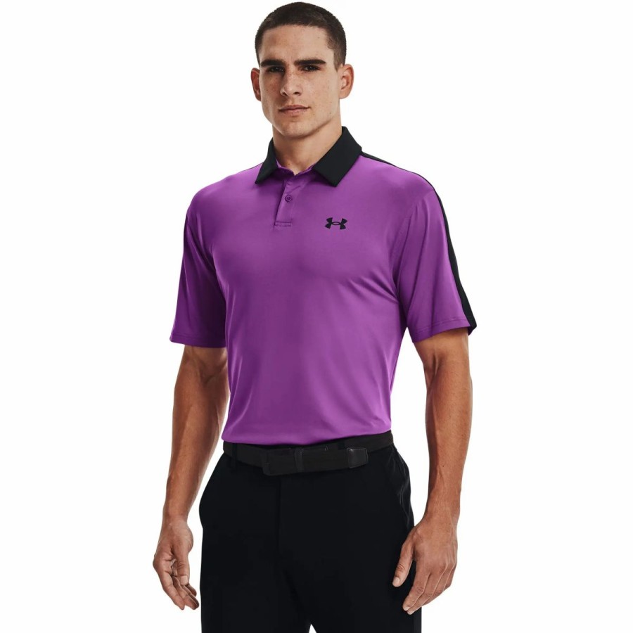 Clothes * | Under Armour T2G Blocked Mens Golf Polo Magenta 913