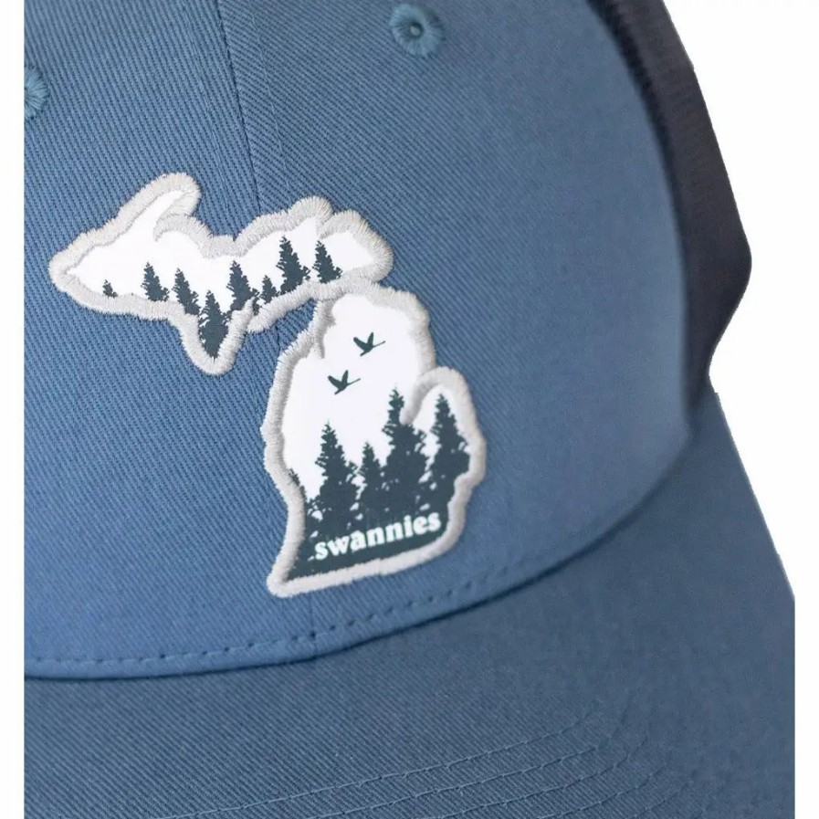 Accessories * | Swannies Michigan Patch Mens Hat Storm Navy