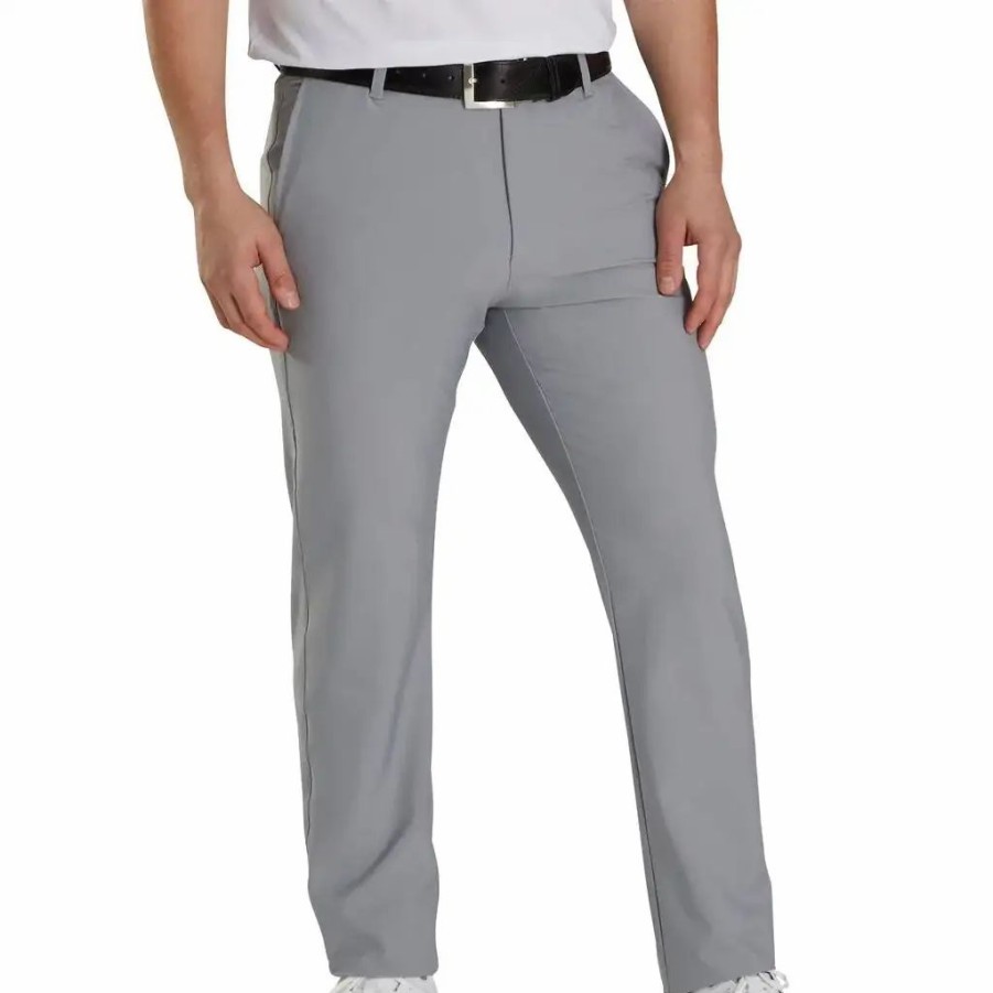 Clothes * | Footjoy Tour Fit Grey Mens Golf Pants Light Grey