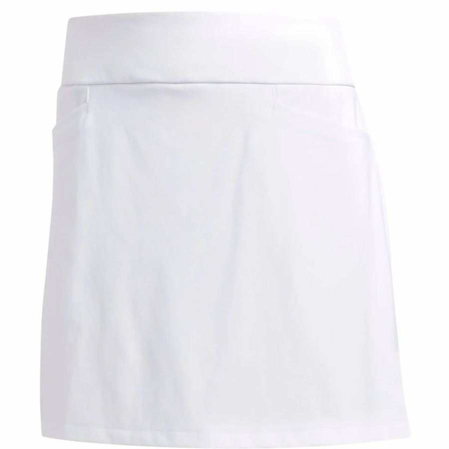 Clothes * | Adidas Golf Adidas Knit Solid Womens Golf Skort White