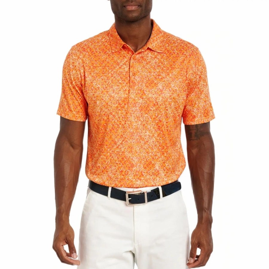 Clothes * | Robert Graham Downdrift Performance Knit Mens Golf Polo Orange