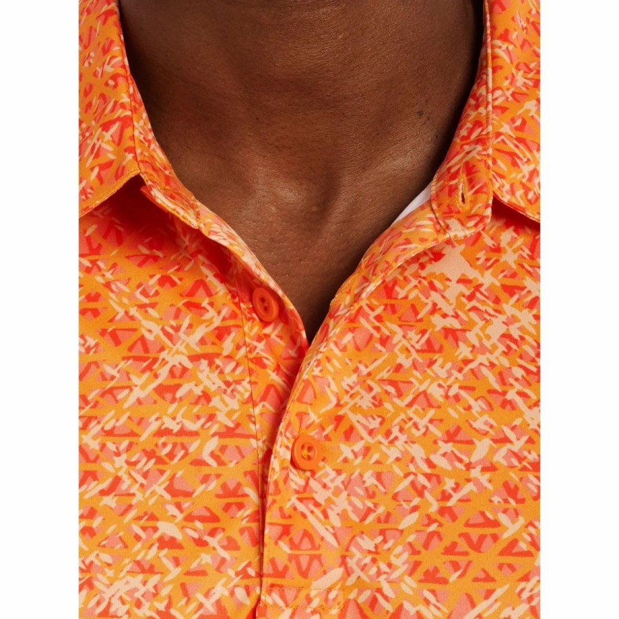 Clothes * | Robert Graham Downdrift Performance Knit Mens Golf Polo Orange