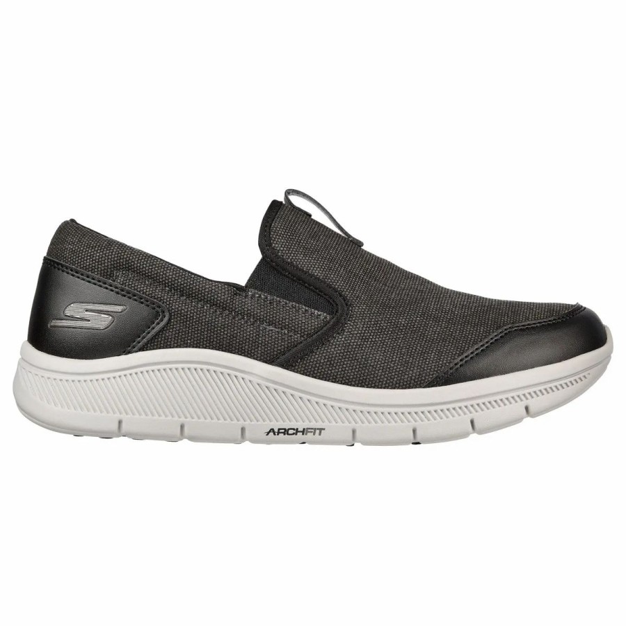 Shoes * | Skechers Relaxed Fit Go Golf Arch Fit Walk Mens Golf Shoes Blk/Gry