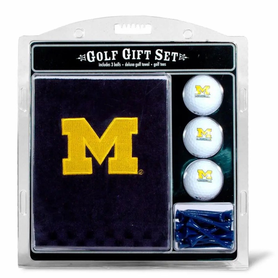 Accessories * | Team Golf Michigan Wolverines Embroidered Towel Gift Set