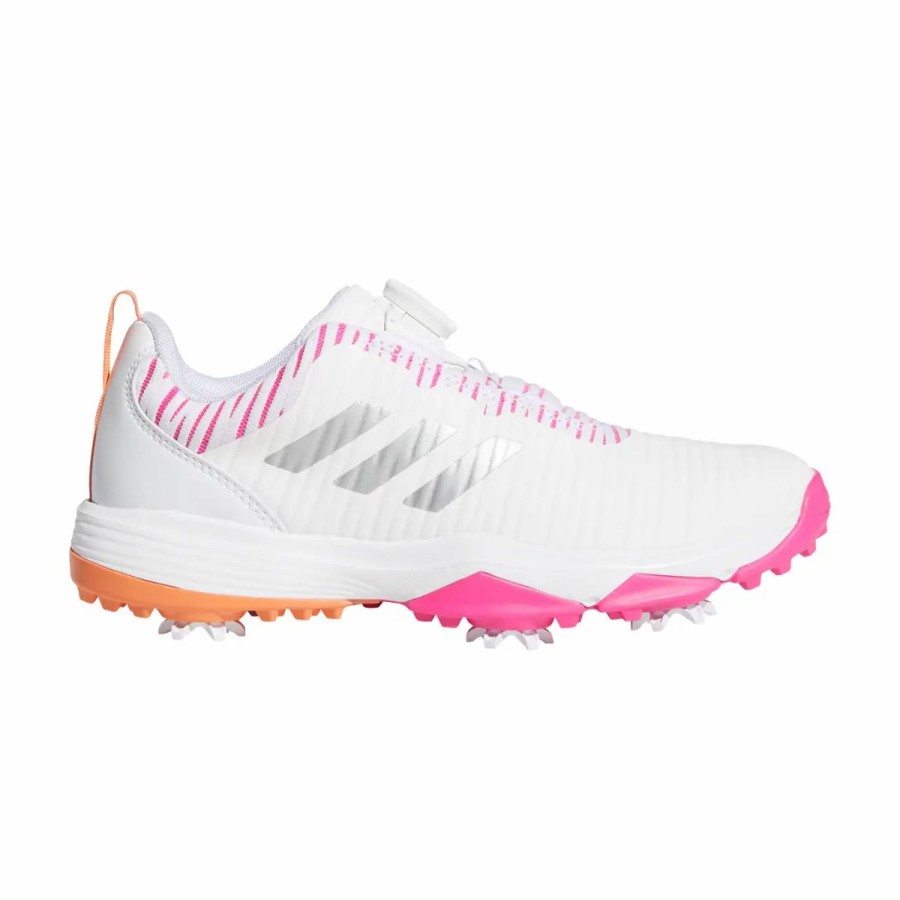 Kids Golf * | Adidas Golf Adidas Codechaos Boa White Junior Golf Shoes