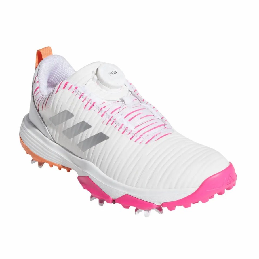 Kids Golf * | Adidas Golf Adidas Codechaos Boa White Junior Golf Shoes