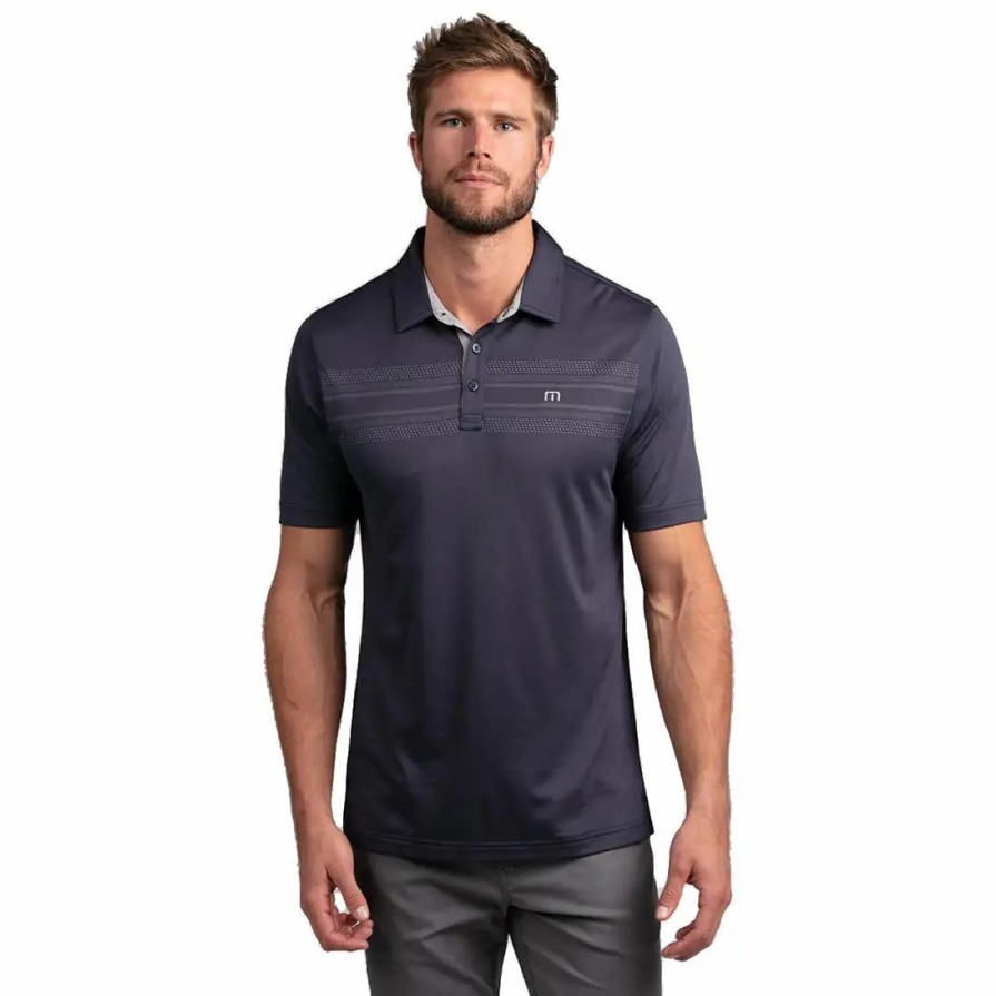 Clothes * | Travismathew Crow Mens Polo Blue Nights